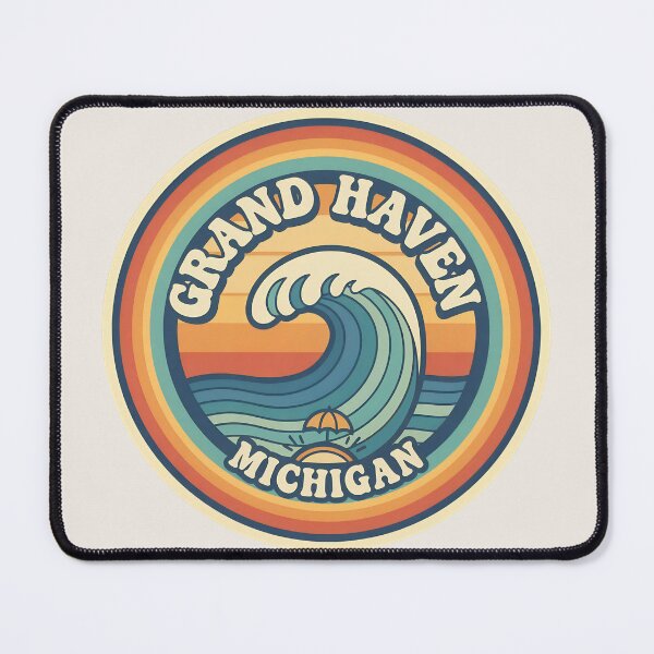 Item preview, Grand Haven, Michigan Retro Wave designed and sold by TheOldMittenIllustrated.