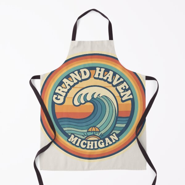 Item preview, Grand Haven, Michigan Retro Wave designed and sold by TheOldMittenIllustrated.