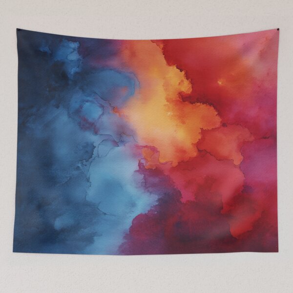 Item preview, Motherhood Glow: Abstract Watercolor Womb in Red & Blue designed and sold by solynneart.