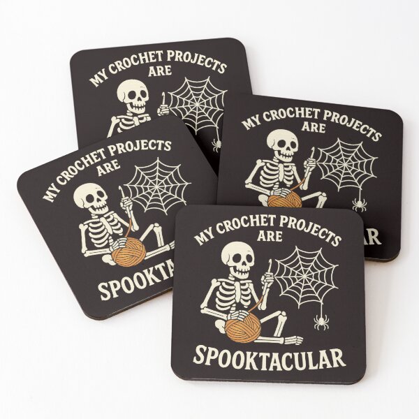 Item preview, Spooktacular Skeleton Crochet Art – Funny Halloween Yarn Lover Design designed and sold by FrameFlow.