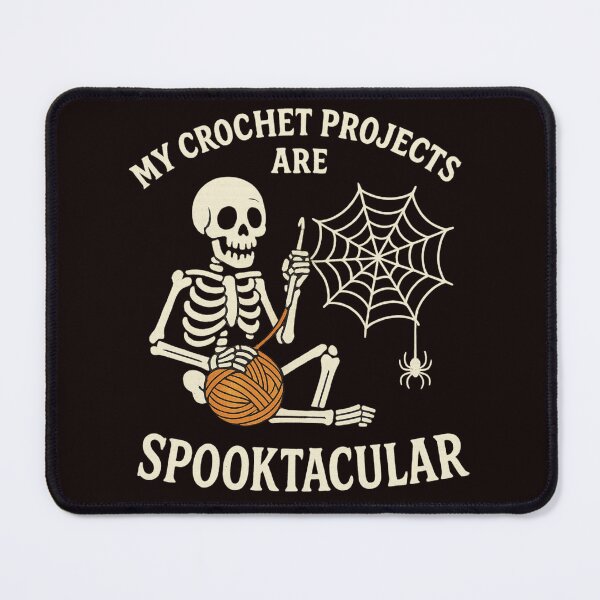 Item preview, Spooktacular Skeleton Crochet Art – Funny Halloween Yarn Lover Design designed and sold by FrameFlow.