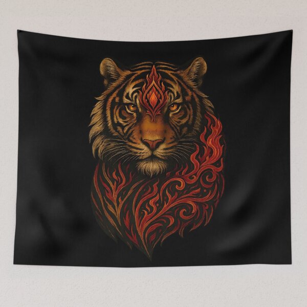 Item preview, The Ember Tiger – Spirit of Fire and Strength designed and sold by ArcadiaSilence.