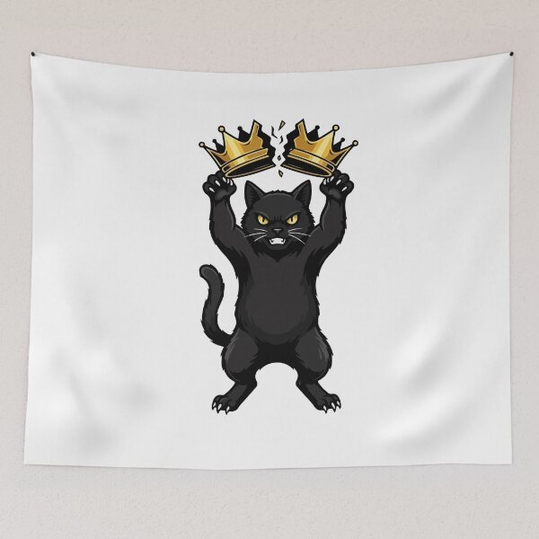 Item preview, The Black Cat and the Broken Crown - No Kings in America designed and sold by Felinefinesse.