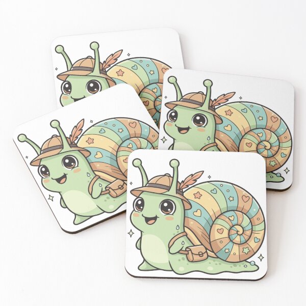 Item preview, Cute Adventure Snail – Kawaii Explorer Snail with Colorful Shell designed and sold by Royalsticker.