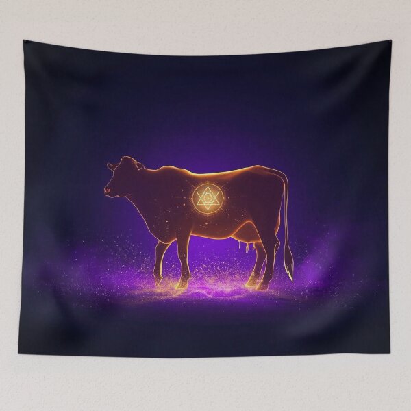 Item preview, Sacred Cow Silhouette | Govardhan Puja Blessings | Divine Harmony Art – ArtivaNest designed and sold by ArtivaNest.