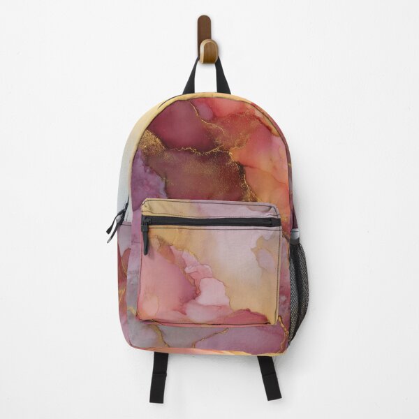 Item preview, Golden Veins — Blush & Rose Abstract Watercolor with Light designed and sold by solynneart.
