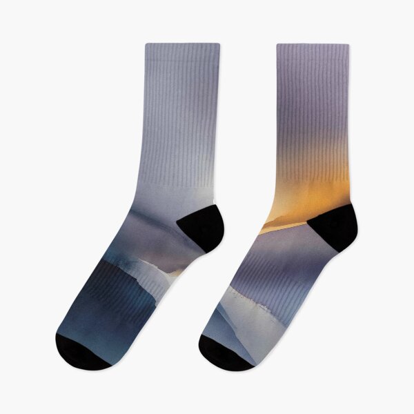 Item preview, Solitude Light — Minimal Mountain Landscape in Indigo & Gold designed and sold by solynneart.
