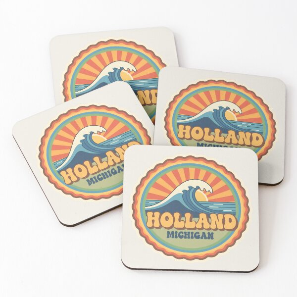 Item preview, Holland, Michigan Retro Wave designed and sold by TheOldMittenIllustrated.