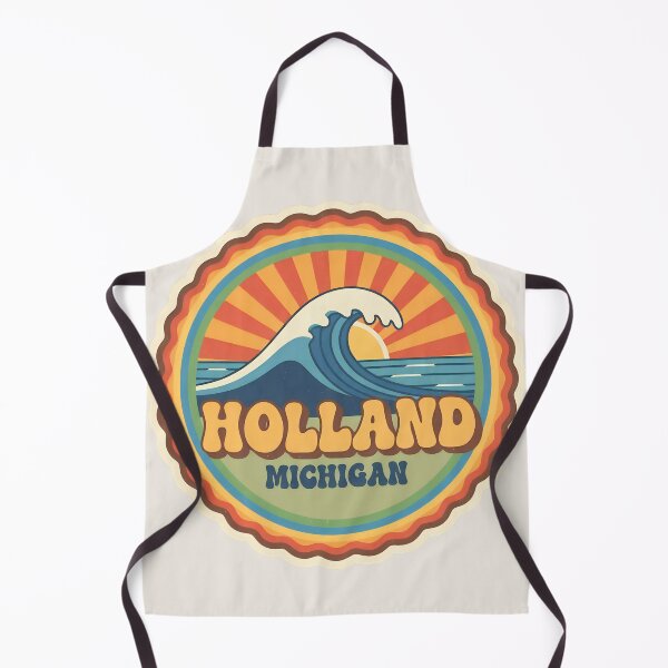 Item preview, Holland, Michigan Retro Wave designed and sold by TheOldMittenIllustrated.