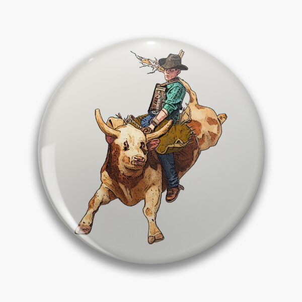 Item preview, Cowboy Riding a Bull, Drawing, Rodeo, Extreme Spport, Eight Seconds designed and sold by JoyfulWhimsy.