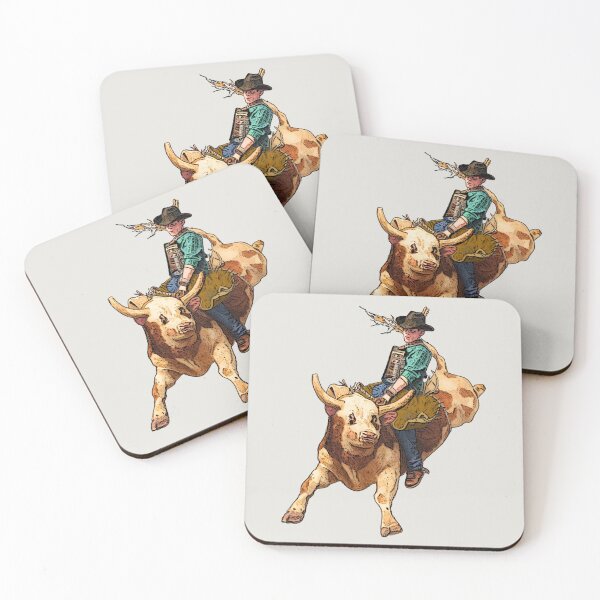 Item preview, Cowboy Riding a Bull, Drawing, Rodeo, Extreme Spport, Eight Seconds designed and sold by JoyfulWhimsy.