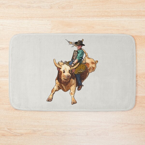 Item preview, Cowboy Riding a Bull, Drawing, Rodeo, Extreme Spport, Eight Seconds designed and sold by JoyfulWhimsy.