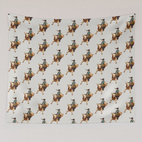 Item preview, Cowboy Riding a Bull, Drawing, Rodeo, Extreme Spport, Eight Seconds designed and sold by JoyfulWhimsy.