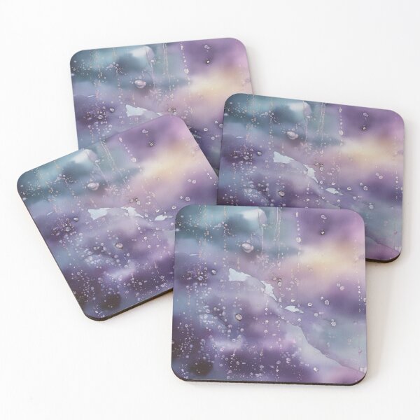 Item preview, Celestial Drift — Purple & Gold Abstract Watercolor Sky designed and sold by solynneart.