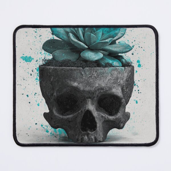 Item preview, Skull Planter Succulent Teal Splatter Art Gothic designed and sold by TheColorKey.