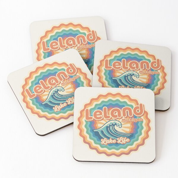 Item preview, Leland, Michigan Retro Wave designed and sold by TheOldMittenIllustrated.