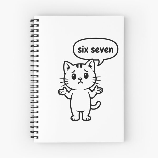 Item preview, Funny Math Cat “Six Seven” Confused Shrug – Cute Minimalist Cartoon Kitty Meme Design designed and sold by DOPANDA ..