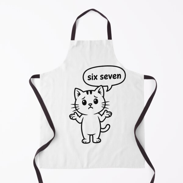 Item preview, Funny Math Cat “Six Seven” Confused Shrug – Cute Minimalist Cartoon Kitty Meme Design designed and sold by DOPANDA ..