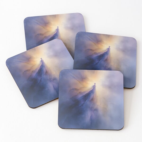 Item preview, Becoming Light — Abstract Silhouette in Violet & Gold Watercolor designed and sold by solynneart.