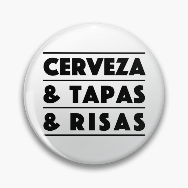 Item preview, Cerveza & Tapas & Risas — Spain Edition – Food Lovers Typography Design (black) designed and sold by didijuca.