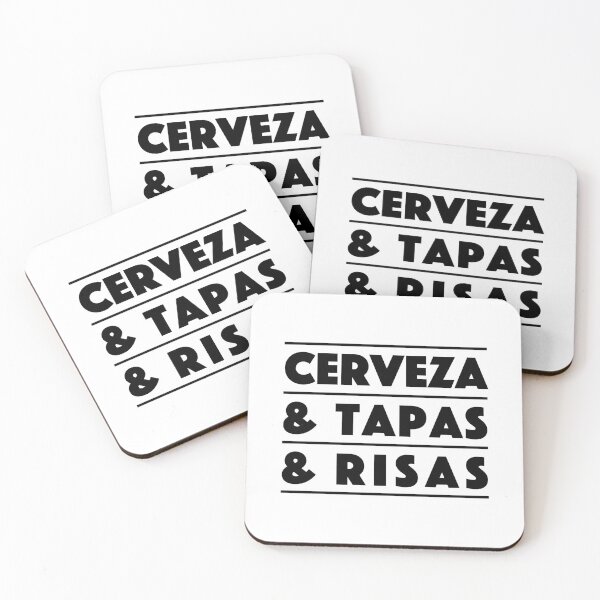 Item preview, Cerveza & Tapas & Risas — Spain Edition – Food Lovers Typography Design (black) designed and sold by didijuca.