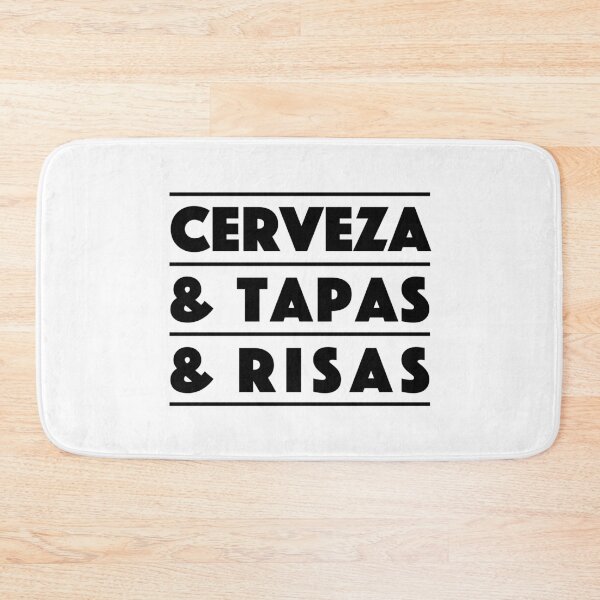 Item preview, Cerveza & Tapas & Risas — Spain Edition – Food Lovers Typography Design (black) designed and sold by didijuca.