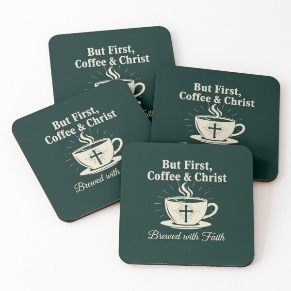 Item preview, But First Coffee & Christ Design - Christian Brewed with Faith Drinkware Art designed and sold by Syrupulse.
