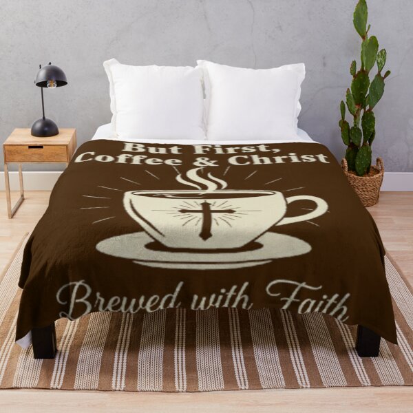 Item preview, But First Coffee & Christ Design - Christian Brewed with Faith Drinkware Art designed and sold by Syrupulse.