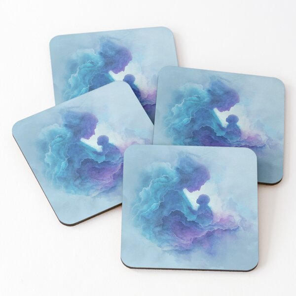 Item preview, Ethereal Bond — Mother and Child Abstract in Blue & Violet Watercolor designed and sold by solynneart.