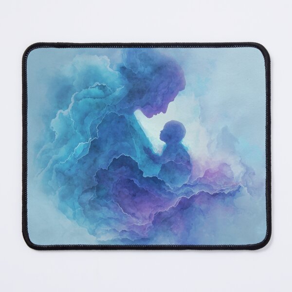 Item preview, Ethereal Bond — Mother and Child Abstract in Blue & Violet Watercolor designed and sold by solynneart.