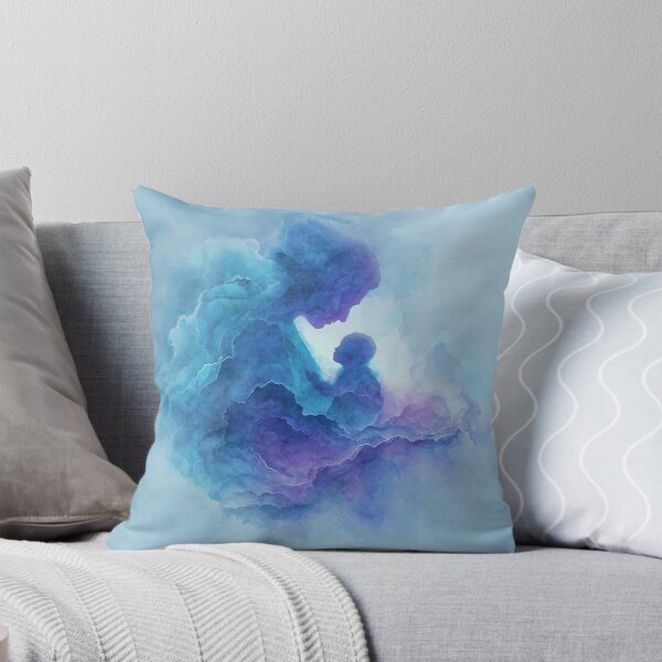 Item preview, Ethereal Bond — Mother and Child Abstract in Blue & Violet Watercolor designed and sold by solynneart.