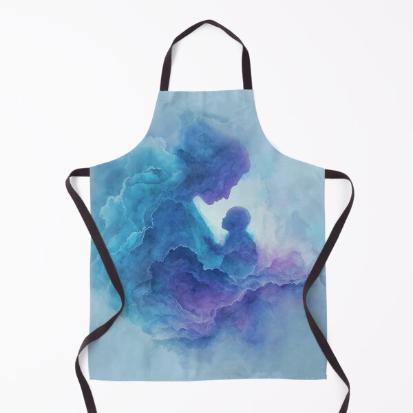 Item preview, Ethereal Bond — Mother and Child Abstract in Blue & Violet Watercolor designed and sold by solynneart.