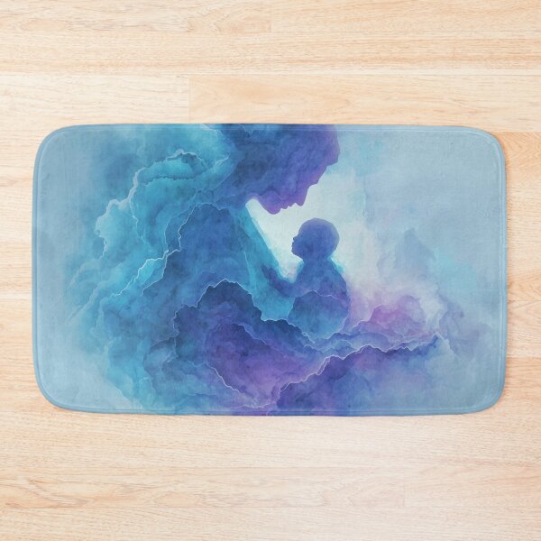 Item preview, Ethereal Bond — Mother and Child Abstract in Blue & Violet Watercolor designed and sold by solynneart.