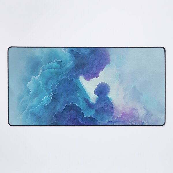 Item preview, Ethereal Bond — Mother and Child Abstract in Blue & Violet Watercolor designed and sold by solynneart.