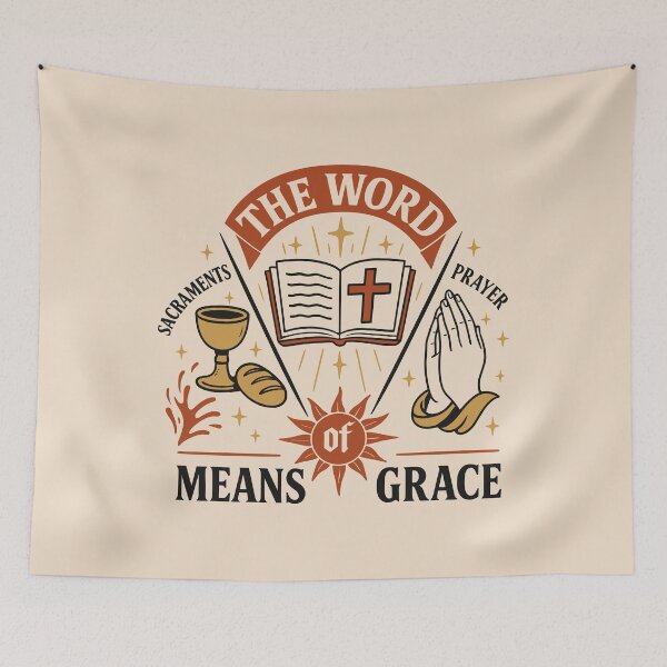 Item preview, Reformed Theology Means of Grace Vintage Christian Design - Black Lettering designed and sold by Glory After Tears.