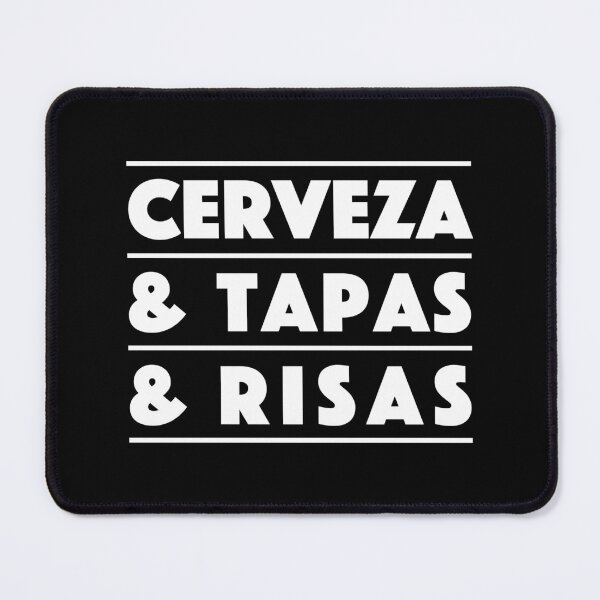 Item preview, Cerveza & Tapas & Risas — Spain Edition – Food Lovers Typography Design (white) designed and sold by didijuca.