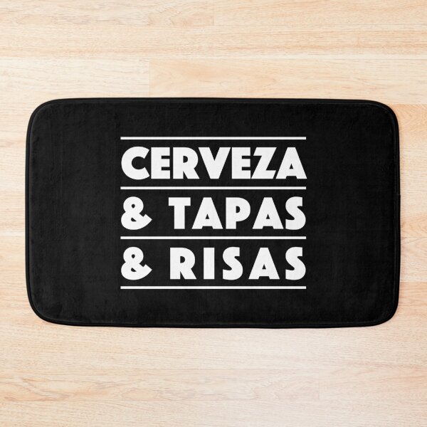 Item preview, Cerveza & Tapas & Risas — Spain Edition – Food Lovers Typography Design (white) designed and sold by didijuca.