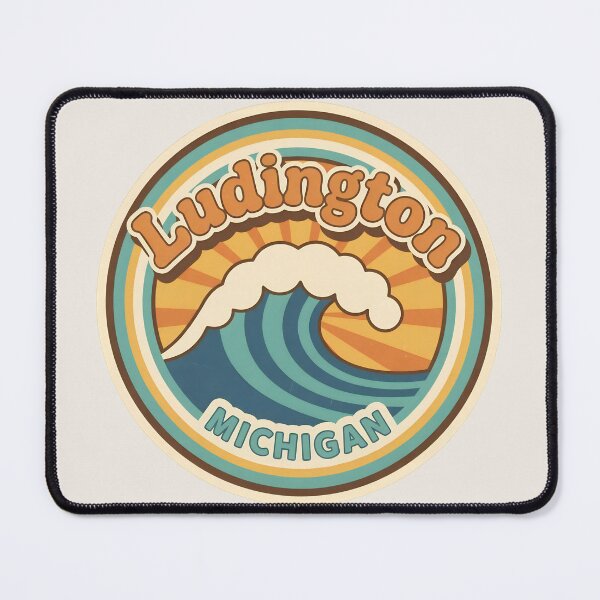 Item preview, Ludington, Michigan Retro Wave designed and sold by TheOldMittenIllustrated.
