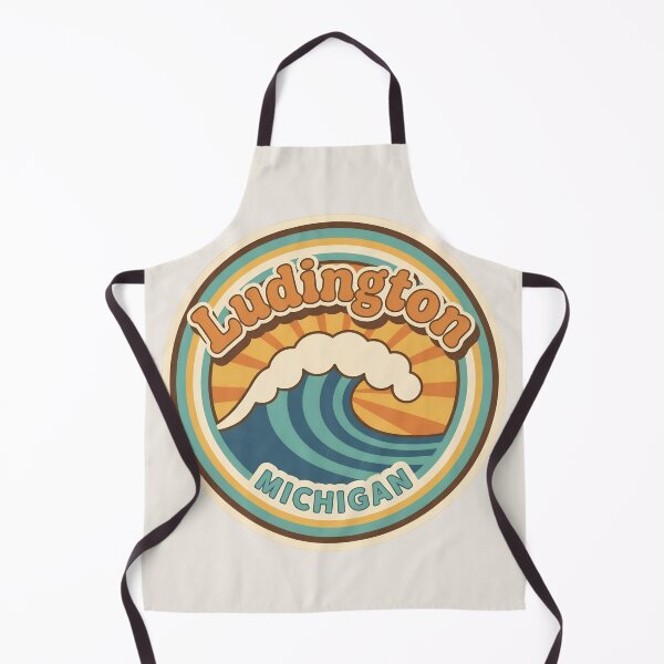 Item preview, Ludington, Michigan Retro Wave designed and sold by TheOldMittenIllustrated.