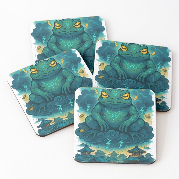 Item preview, Frog God of Rain – Japanese Graffiti Storm Deity Art (雨の神) designed and sold by Snackwear Apparel.