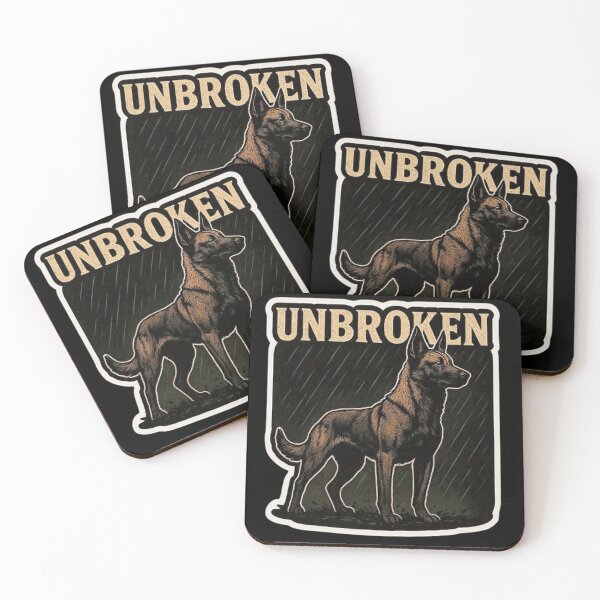 Item preview, Unbroken Belgian Malinois - Resilient Dog in the Rain Design designed and sold by MiLaKK.