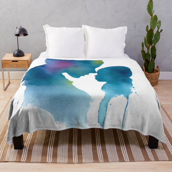 Item preview, Mother & Child — Minimal Watercolor Silhouette in Blue and Teal designed and sold by solynneart.