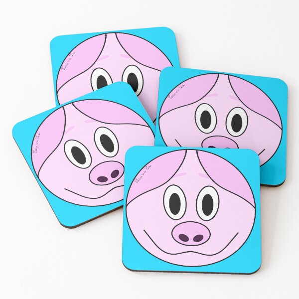 Item preview, Cute Happy PIG Cartoon illustration Pink designed and sold by PositiveWithPaz.