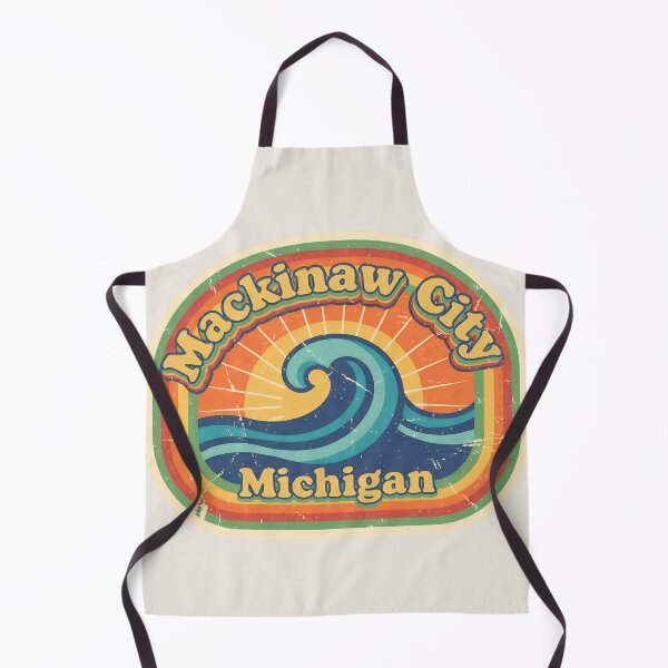 Item preview, Mackinaw City, Michigan Retro Wave designed and sold by TheOldMittenIllustrated.