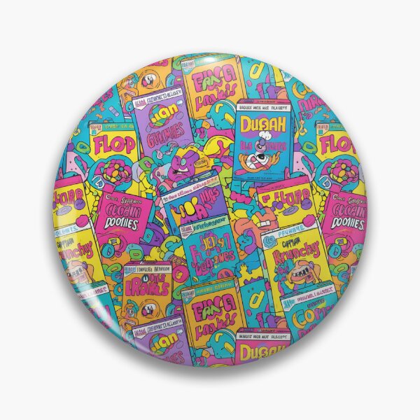 Item preview, Cereal Aisle Chaos | Retro Breakfast Box Pattern designed and sold by DailyVibesMerch.