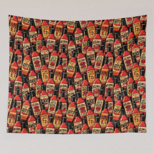 Item preview, Hot Sauce Obsession | Spicy Bottle Pattern designed and sold by DailyVibesMerch.