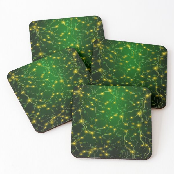 Item preview, Neo-Botanic Matrix “Emerald Circuit” | Organic Tech Pattern in Green and Gold designed and sold by CMdigit.
