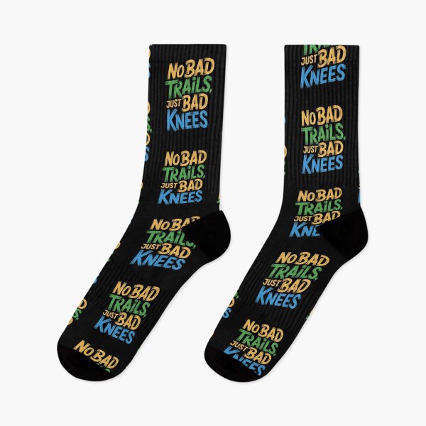 Item preview, No Bad Trails, Just Bad Knees | Funny Hiking & Trail Quote designed and sold by LionShirtStore.