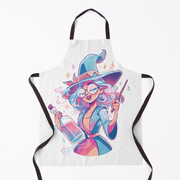 Item preview, Vodka Witch – Cute Magical Cartoon Sorceress with Glowing Bottle | Funny Drinking Wizard designed and sold by Tommy's Arts.