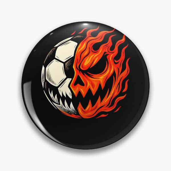 Item preview, Halloween Soccer Ball Pumpkin Flame Scary Face designed and sold by NUMAcreations.